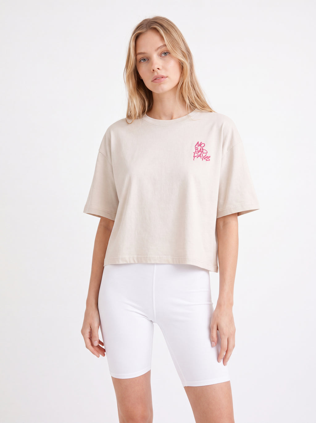 NO BAD DAYS CROPPED OVERSIZED T-SHIRT