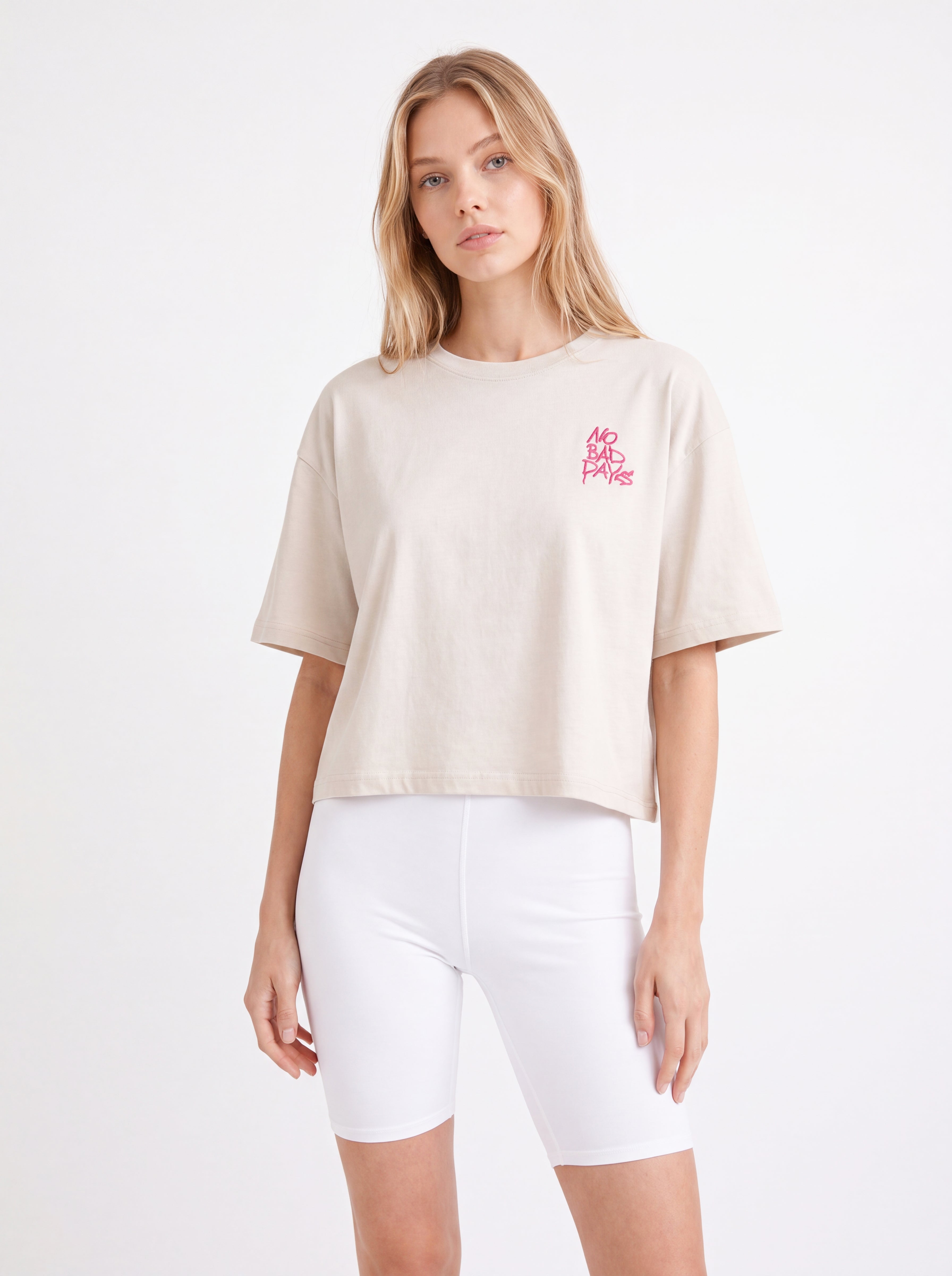 NO BAD DAYS CROPPED OVERSIZED T-SHIRT