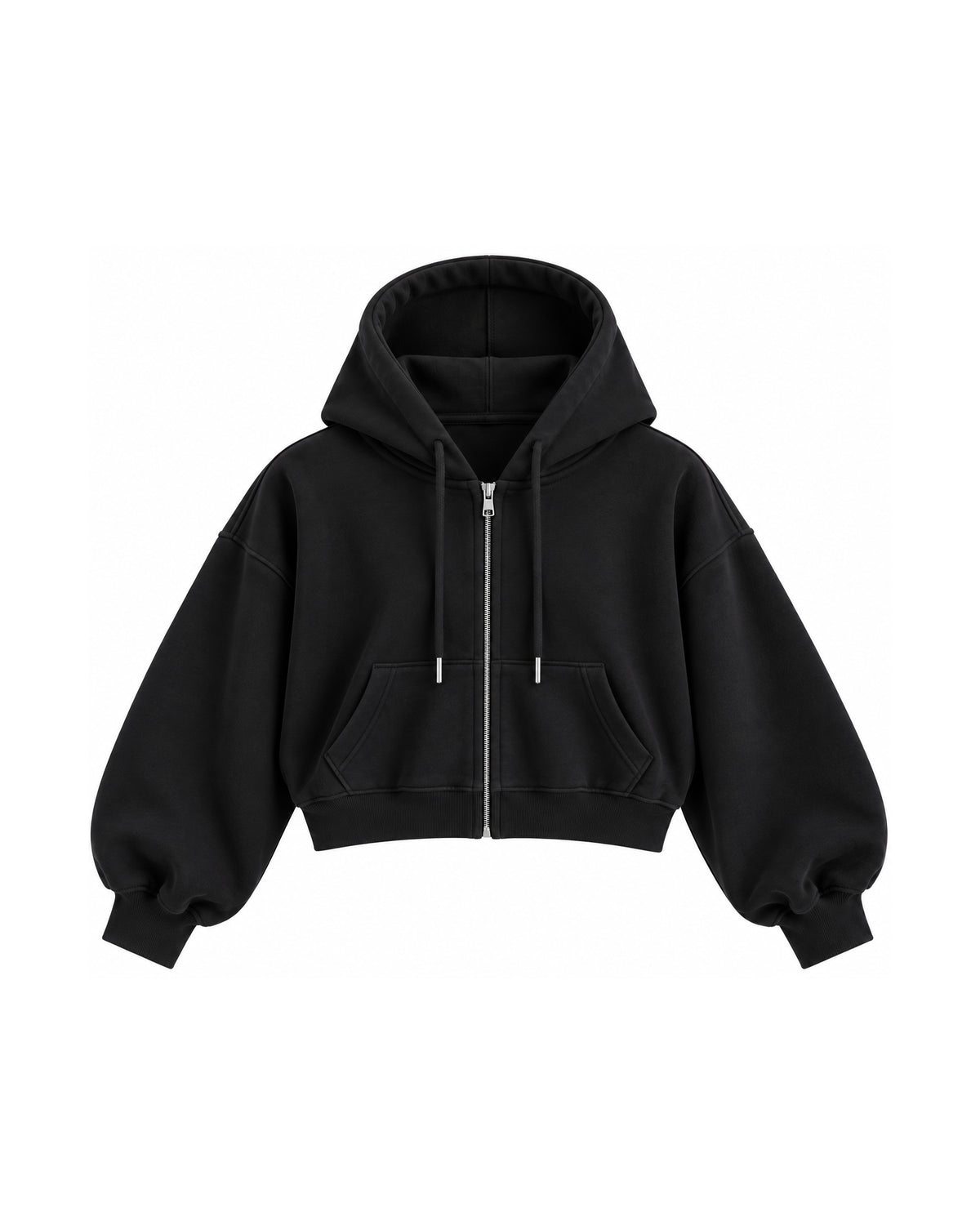 CROPPED ZIP-UP HOODIE