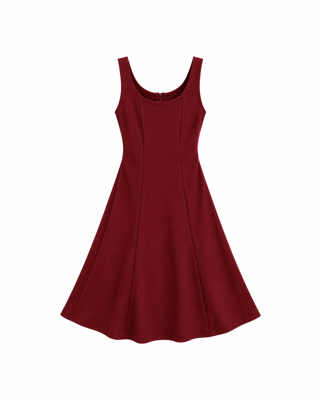 SCOOP-NECK A-LINE MIDI DRESS