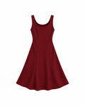 SCOOP-NECK A-LINE MIDI DRESS