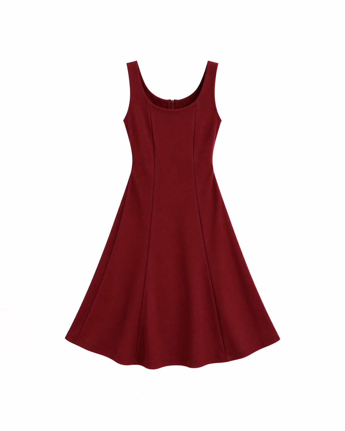 SCOOP-NECK A-LINE MIDI DRESS