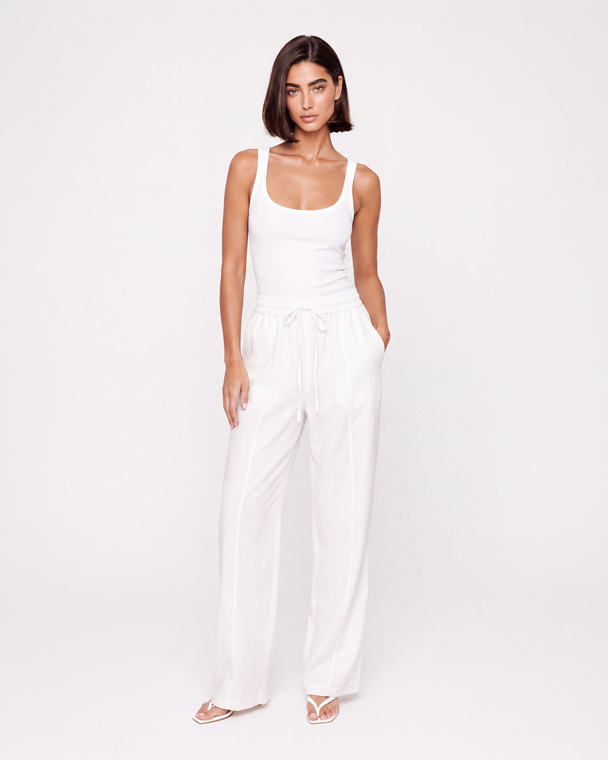 WIDE-LEG DRAWSTRING PANTS