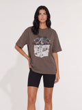 BORING DOG NEWS OVERSIZED T-SHIRT BLACK