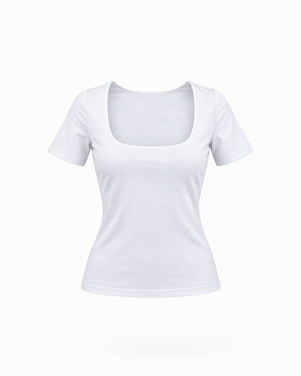 SQUARE-NECK SHORT-SLEEVE TOP