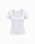 SQUARE-NECK SHORT-SLEEVE TOP