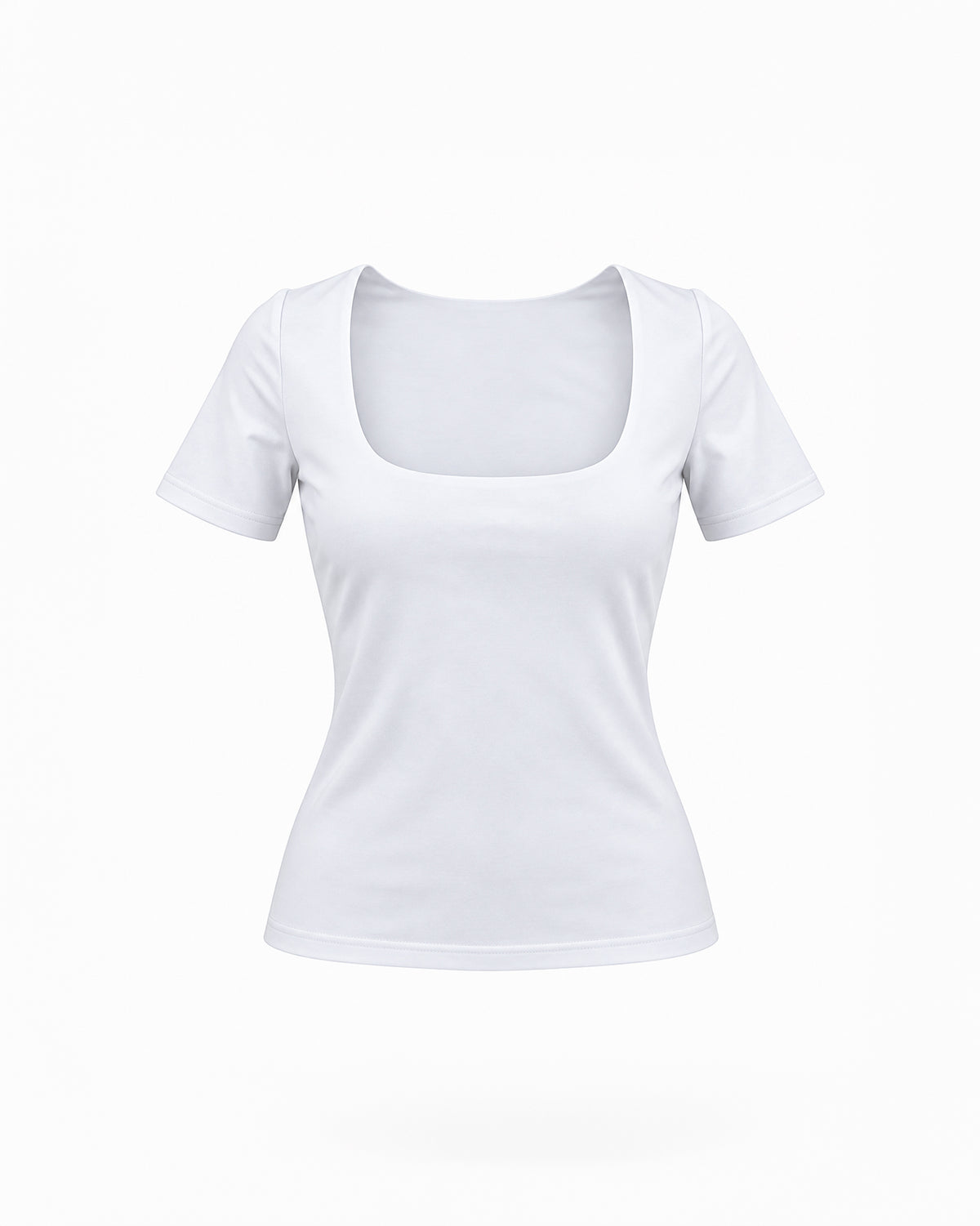 SQUARE-NECK SHORT-SLEEVE TOP