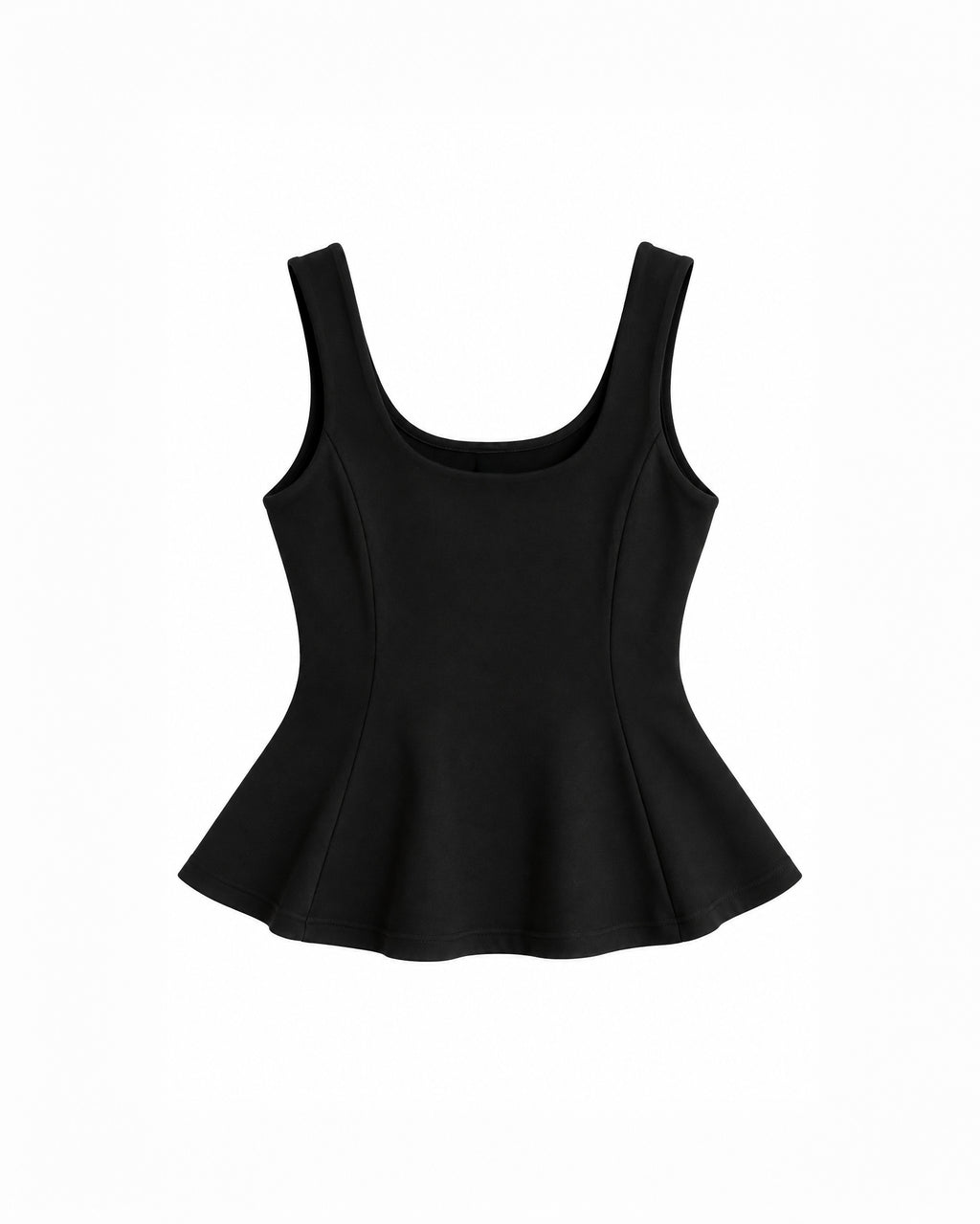 SCOOP-NECK PEPLUM TOP