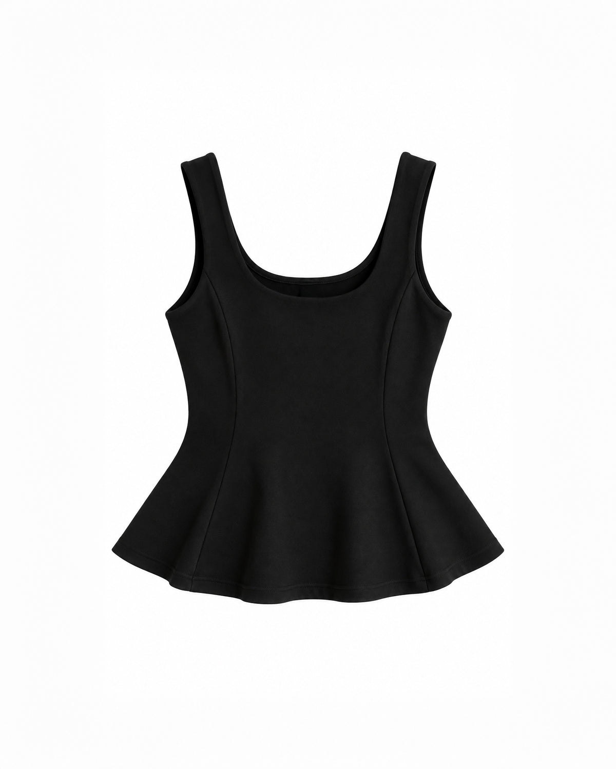 SCOOP-NECK PEPLUM TOP