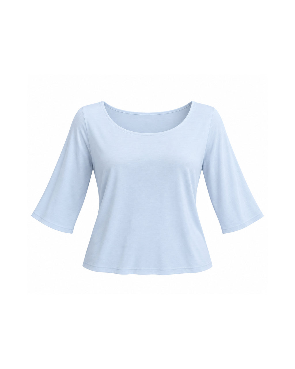 BOAT NECK THREE-QUARTER SLEEVE TOP