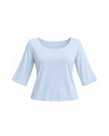 BOAT NECK THREE-QUARTER SLEEVE TOP