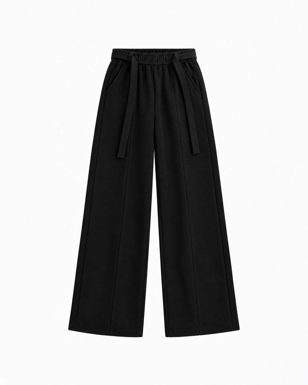 WIDE-LEG SWEATPANTS WITH TIE BELT