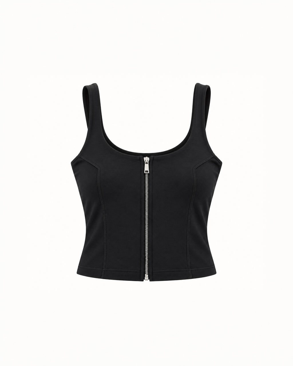 SCOOP-NECK ZIP-UP CORSET TOP