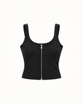 SCOOP-NECK ZIP-UP CORSET TOP