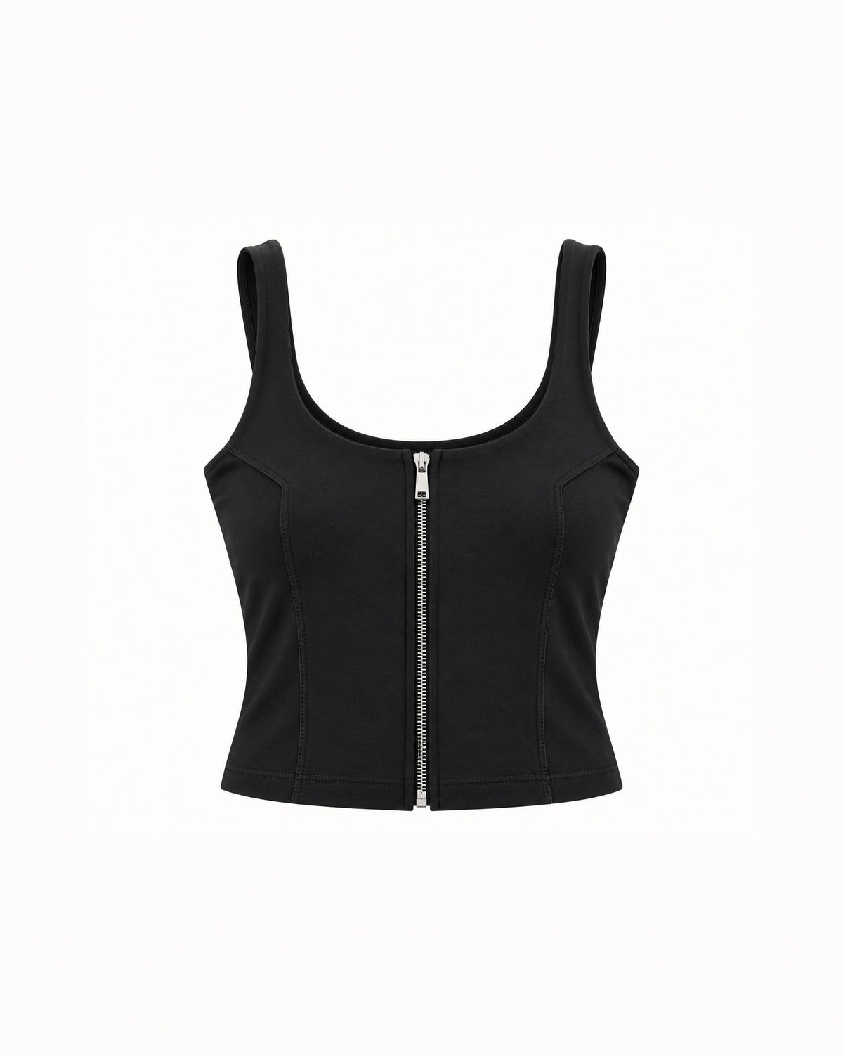 SCOOP-NECK ZIP-UP CORSET TOP