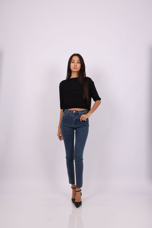 MID BLUE SKINNY JEANS