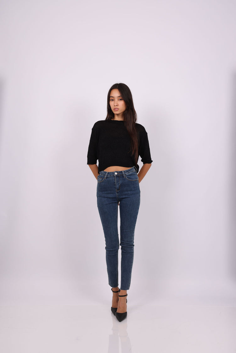 MID BLUE SKINNY JEANS