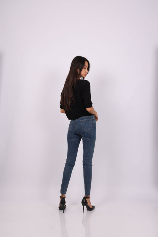 MID BLUE SKINNY JEANS