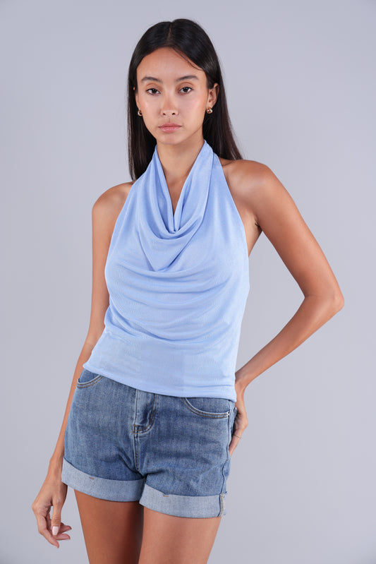 COWL NECK HALTER TOP