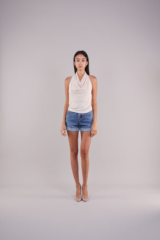 COWL NECK HALTER TOP