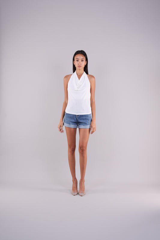 COWL NECK HALTER TOP