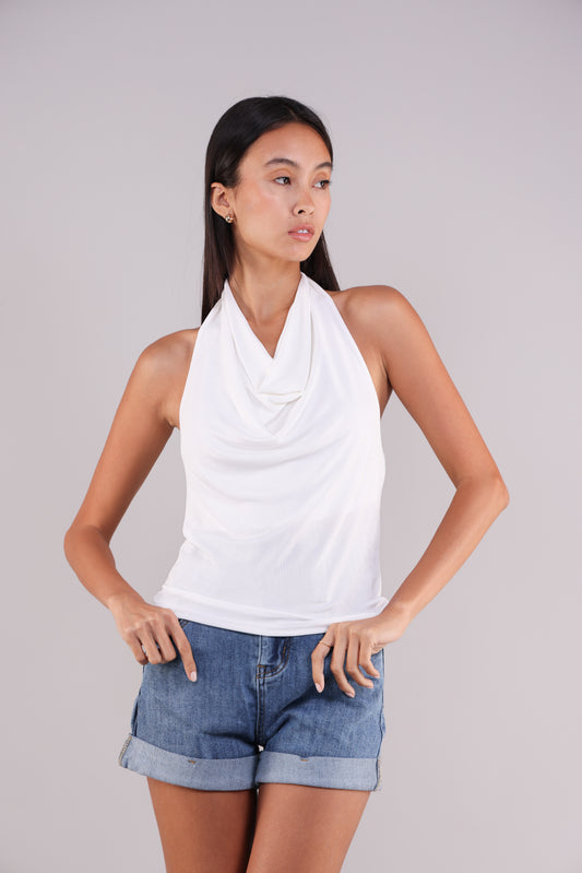 COWL NECK HALTER TOP