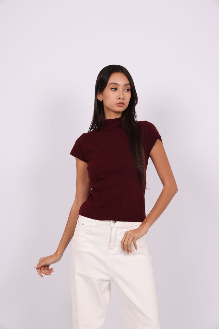 MOCK NECK KNIT TOP