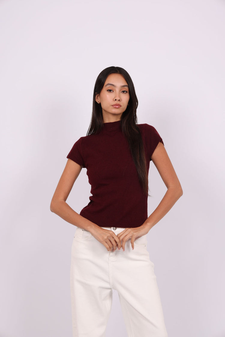 MOCK NECK KNIT TOP