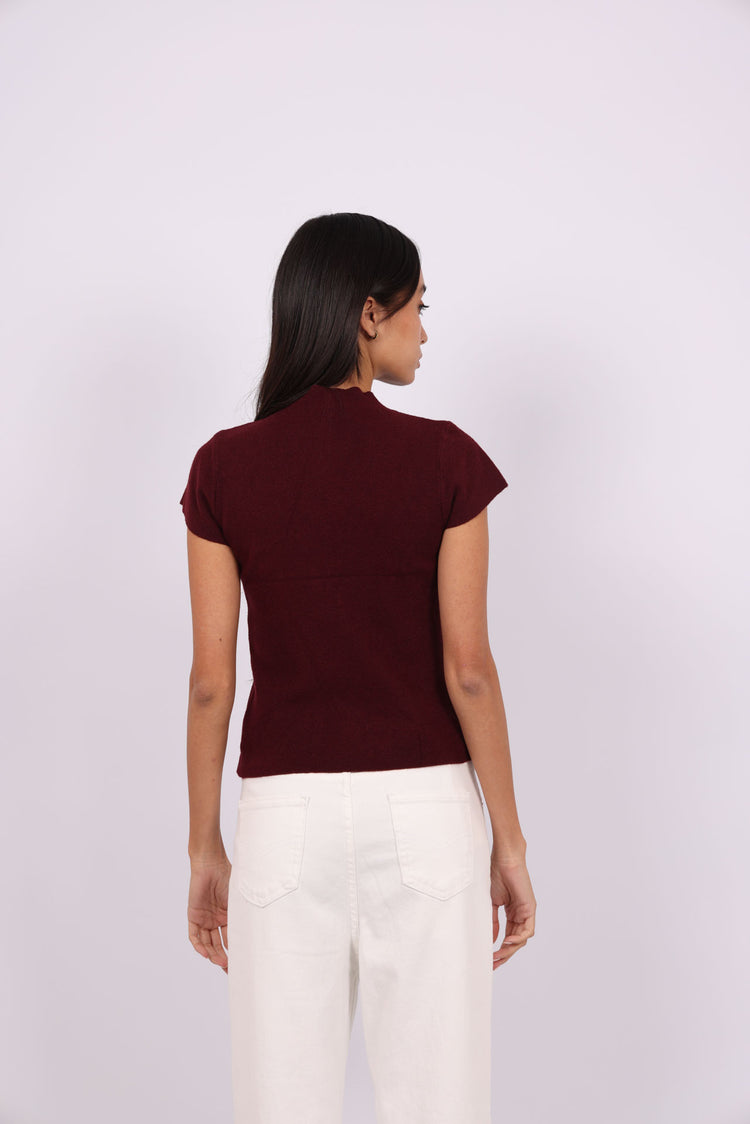 MOCK NECK KNIT TOP