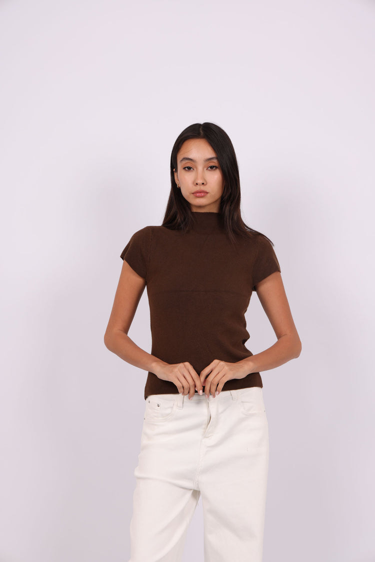 MOCK NECK KNIT TOP