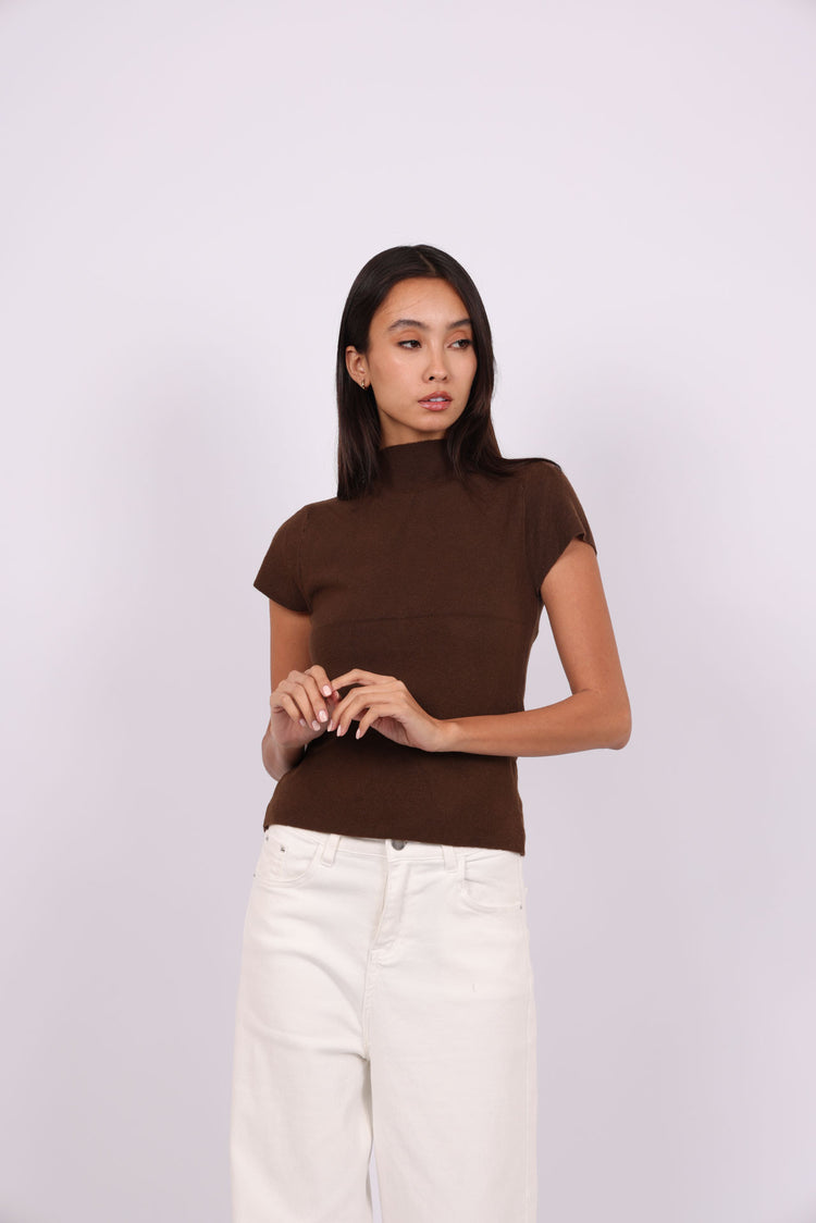 MOCK NECK KNIT TOP