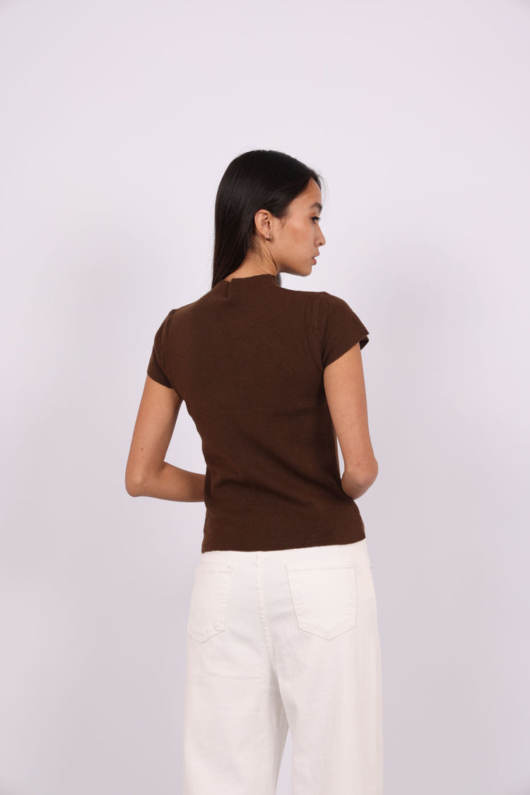 MOCK NECK KNIT TOP