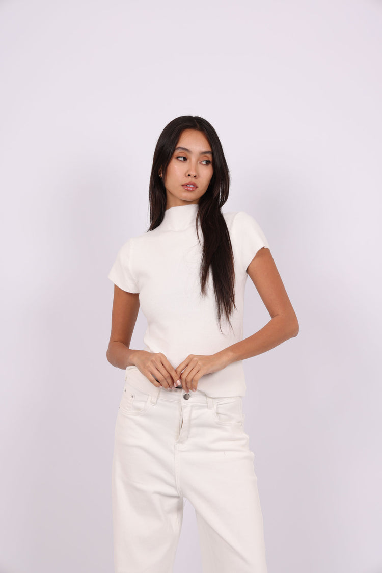 MOCK NECK KNIT TOP