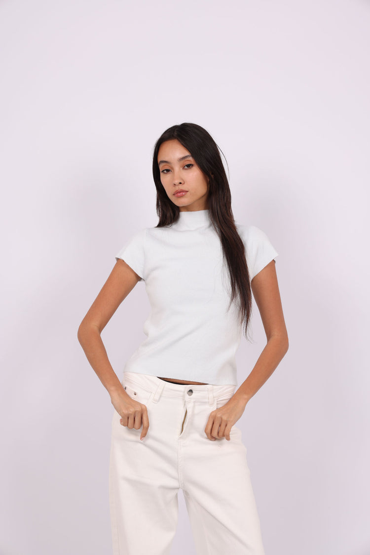 MOCK NECK KNIT TOP