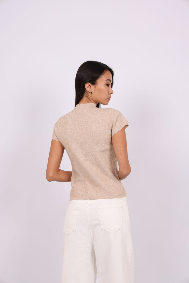 MOCK NECK KNIT TOP