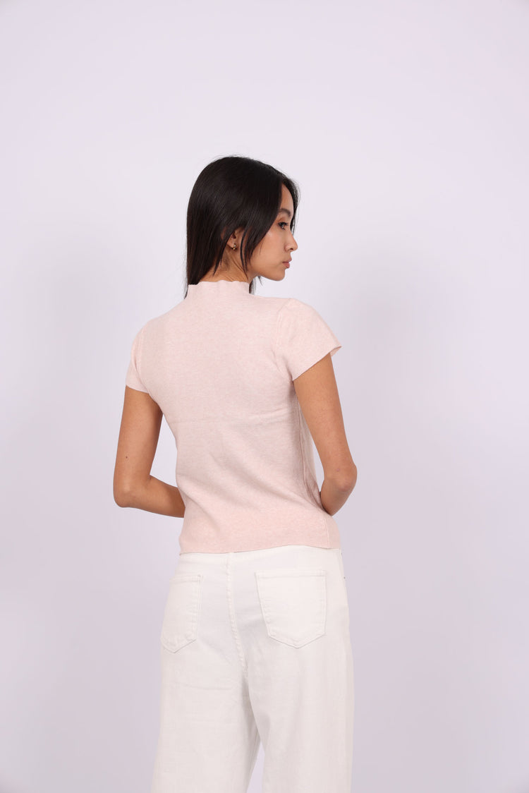 MOCK NECK KNIT TOP