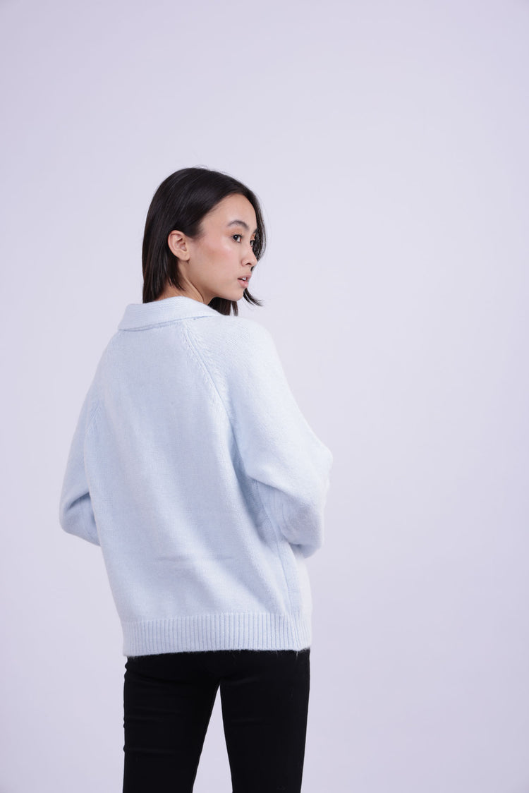 COLLARED KNIT CARDIGAN