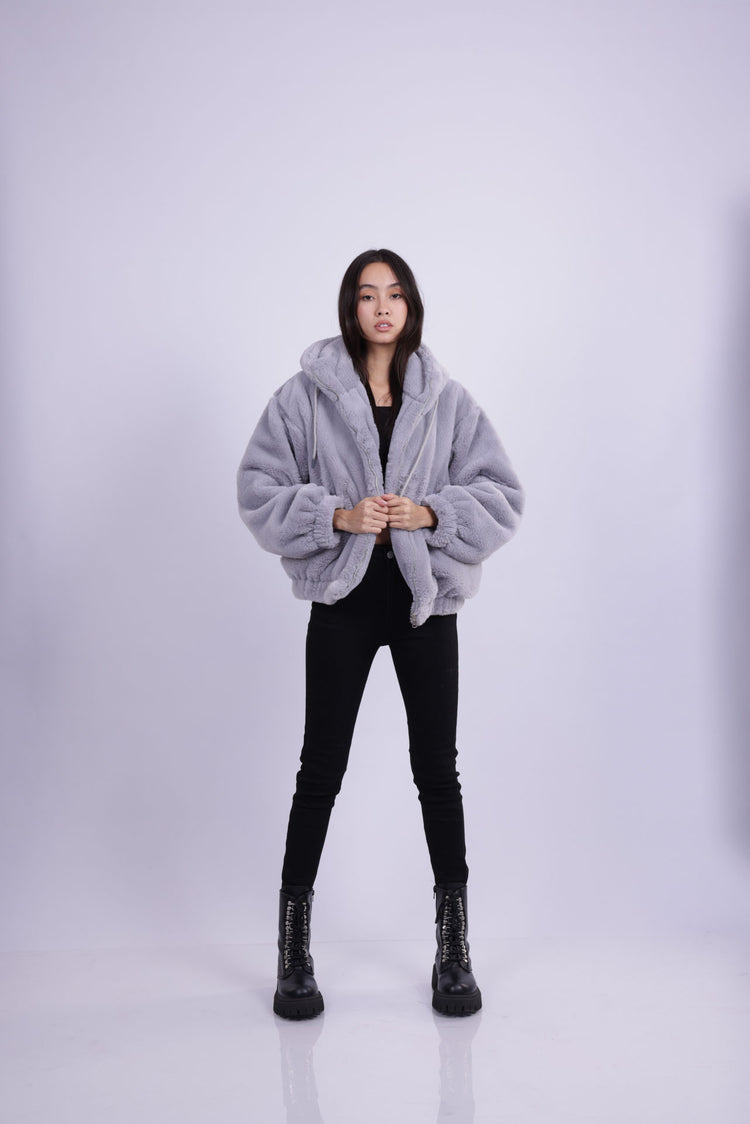 SOFT PLUSH HOODED JACKET