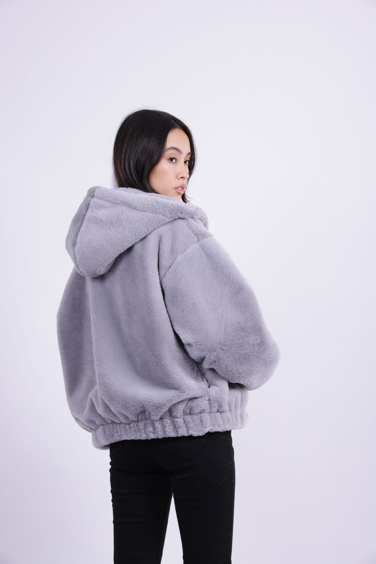 SOFT PLUSH HOODED JACKET