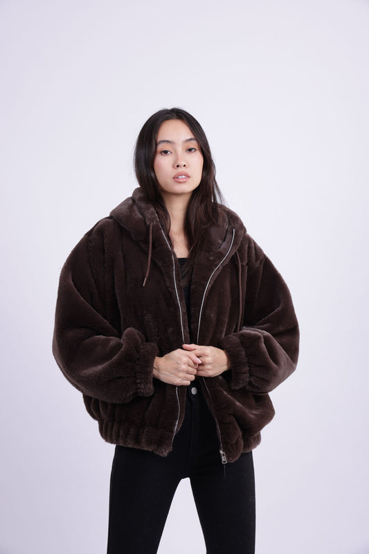 SOFT PLUSH HOODED JACKET