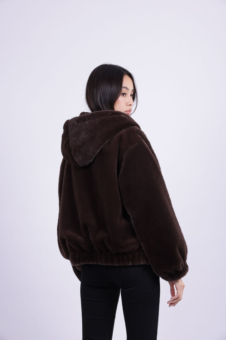 SOFT PLUSH HOODED JACKET