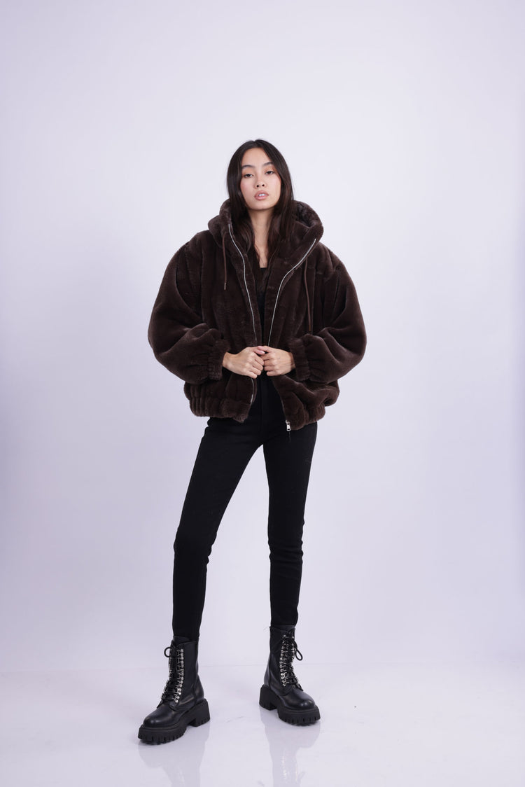 SOFT PLUSH HOODED JACKET