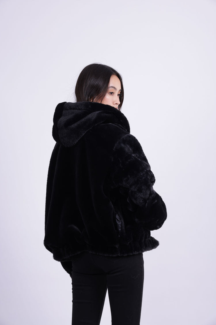 SOFT PLUSH HOODED JACKET