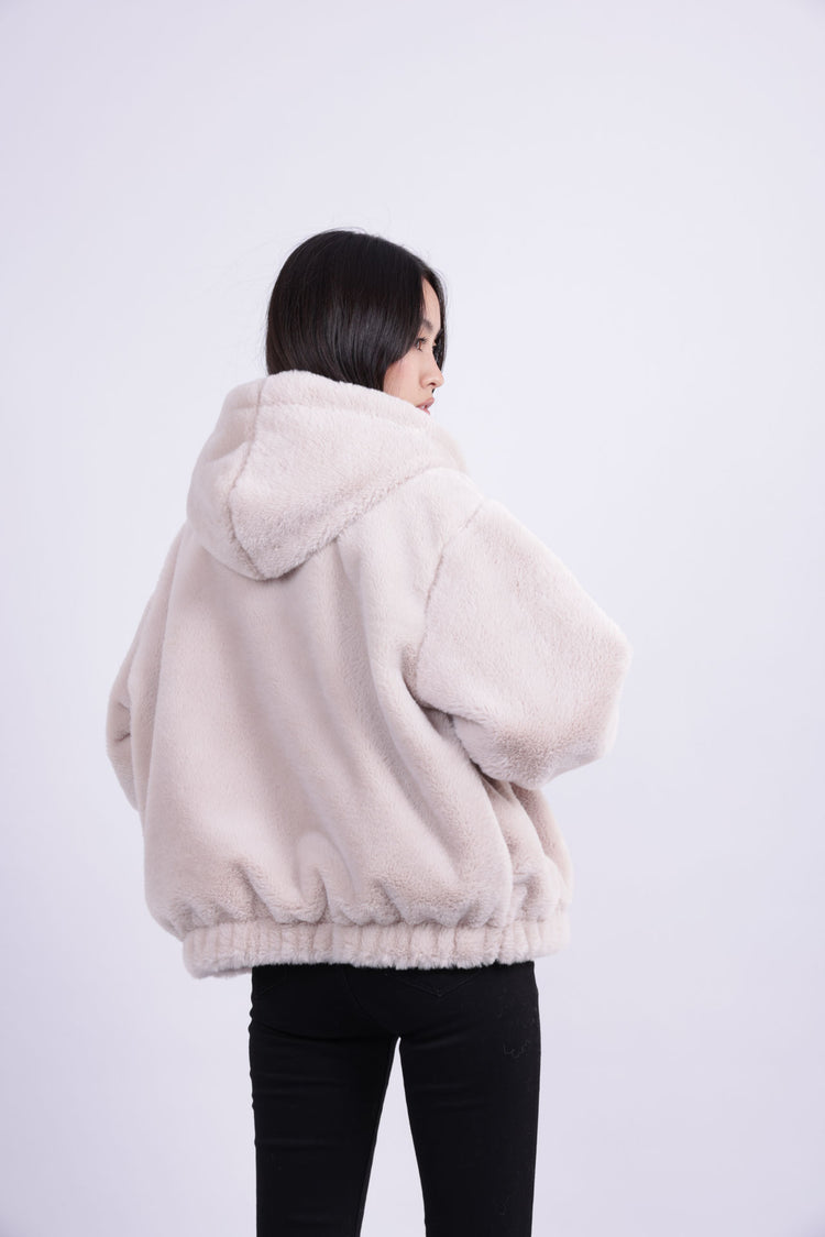 SOFT PLUSH HOODED JACKET