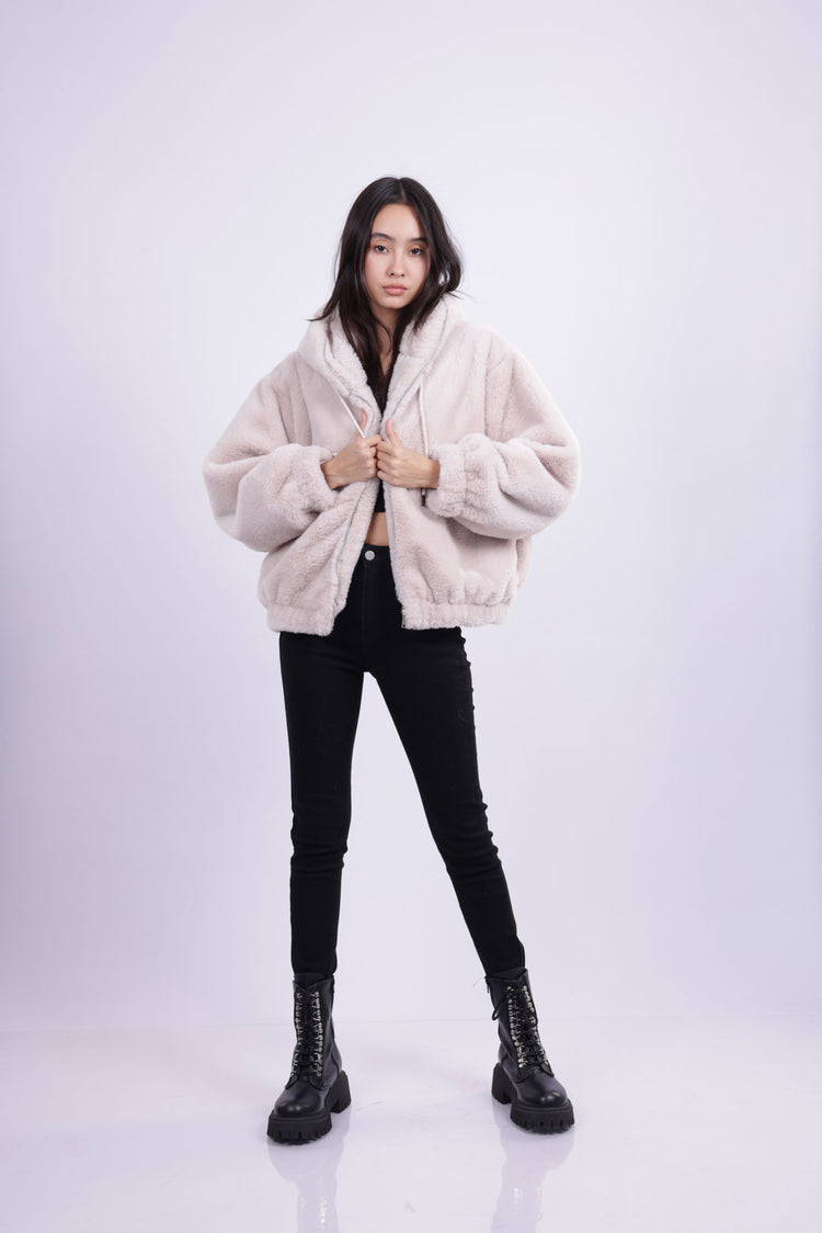 SOFT PLUSH HOODED JACKET
