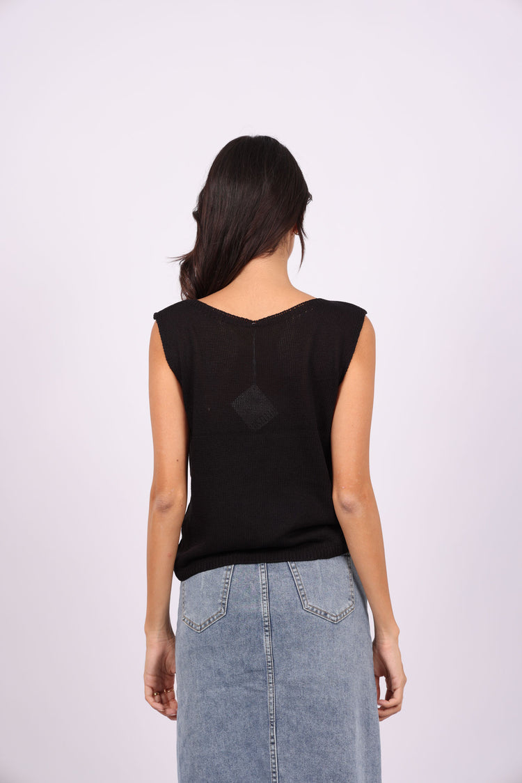 KNIT SLEEVELESS TOP