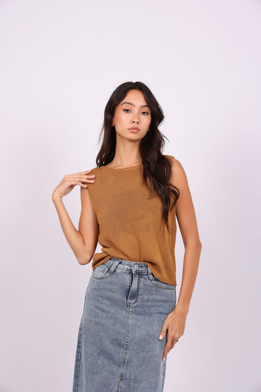 KNIT SLEEVELESS TOP