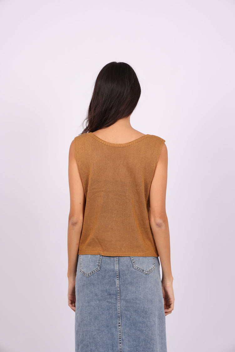 KNIT SLEEVELESS TOP