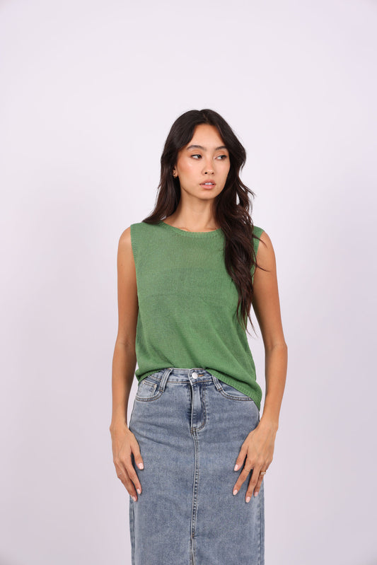 KNIT SLEEVELESS TOP
