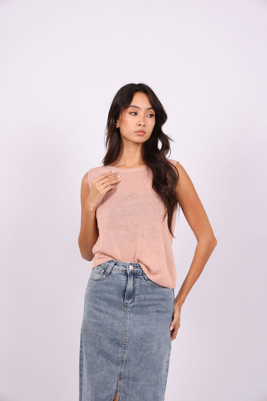 KNIT SLEEVELESS TOP